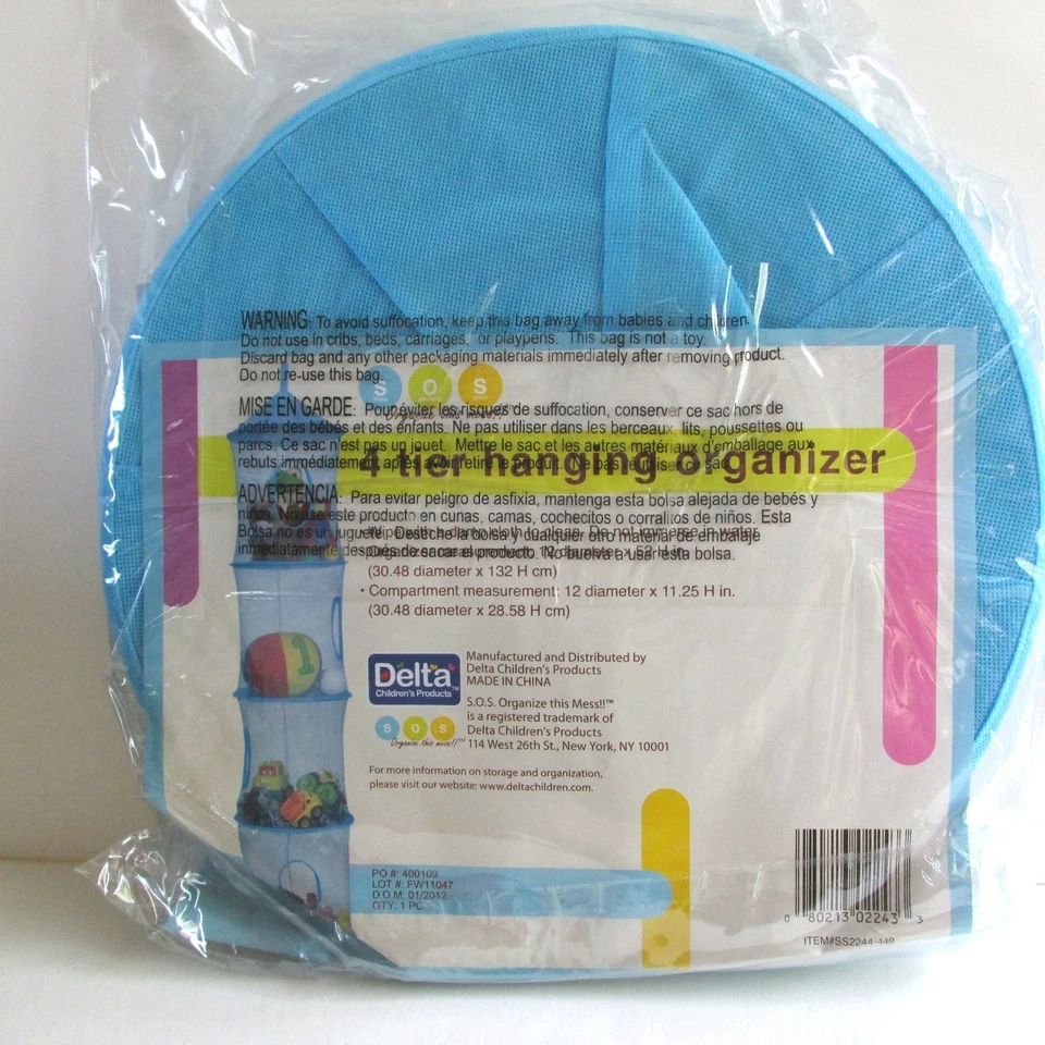 Organizador colgante de habitación para niños de 4 niveles redondo turquesa Delta SOS  Foto 4 de 4