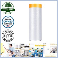 Pre-Taped Masking Film Roll 5x65 Feet Auto House Protect Dust Paint Cover