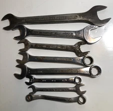 Lot SK S And K Wrench Chrome Combination 8 PC ( Some Need A Some Cleaning) SAE