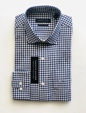 NWT TOMMY HILFIGER MEN Gingham Print Long Sleeve Shirt, Size 16-34/35