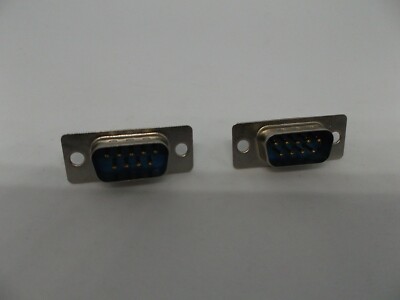 2 Pcs RS232 DB9 9 Pins Serial Port Jack Interface Terminal Plug Connection Male