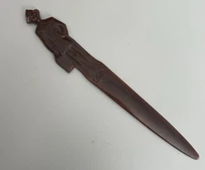 VTG Advertisement-Fuller Brush Man- Plastic Letter Opener Brown 7 1/4”