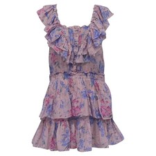 Loveshackfancy Fatima Fuffled Floral Mini Dress In Cotton Women Pink L