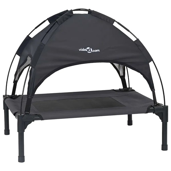 Hundebett Stahl Schwarz 76X62X70,5 Cm FüR MittelgroßE Hunde-image