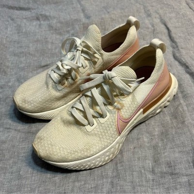 Nike React Infinity Run Flyknit Lunar Metallic Athletic Running Shoes Size 9.5