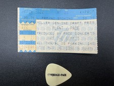 Coverdale Page Jimmy Page Led Zepplin Vintage Guitar Pick - 1995 Tour & Ticket