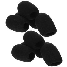 10Pcs Black Microphone Protective Covers Sponge Material for Headset Mics