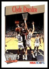 Clyde Drexler 1991-92 Hoops #491 Trail Blazers NBA READ FREE SHIP AutographDen