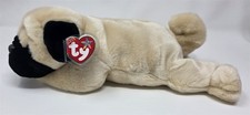 Ty Beanie Buddy Pugsly Pug Dog Tan Black 13" Soft Toy Plush 2001 MWMT