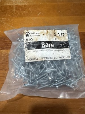 Wildcat 1-1/2  Wood Claw Fasteners 1/4  Hex Head Roofing Screws #10 Bare 250 Pcs