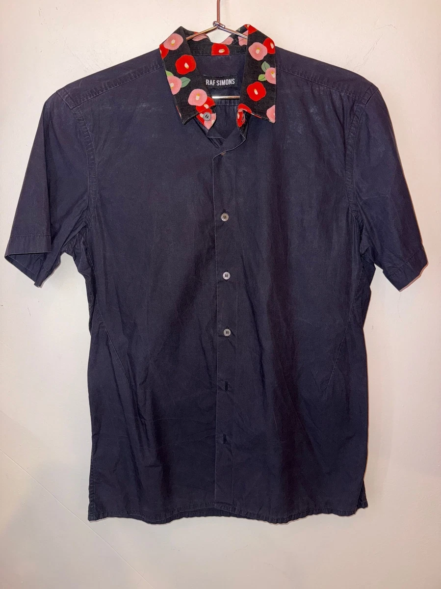Short Sleeve Raf Simons Button-Up Casual Button-Down Shirts for