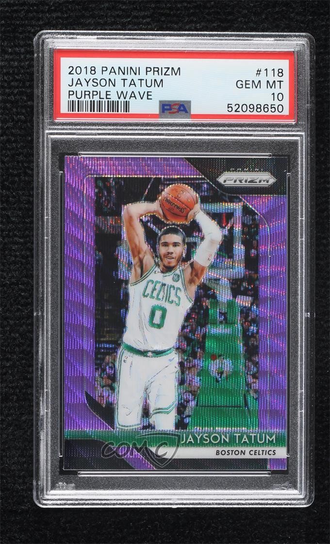2018-19 Panini Prizm Purple Wave Prizm Jayson Tatum #118 PSA 10 GEM MT 0n64