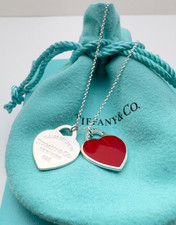 Tiffany  Co. Return to Tiffany Double Heart Charm Pendant Sterling Silver 925