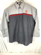 Red Kap TOYOTA Mechanic Technician Work Uniform Button-Up Long Sleeve Shirt XL