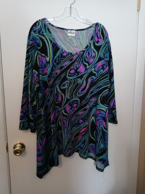 COLLECTIONS ETC plus size 3/4 sleeve scoop neckline top size 2X