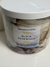 Bath Body Works White Barn Mahogany Teakwood High Intensity 3-Wick Candle -...