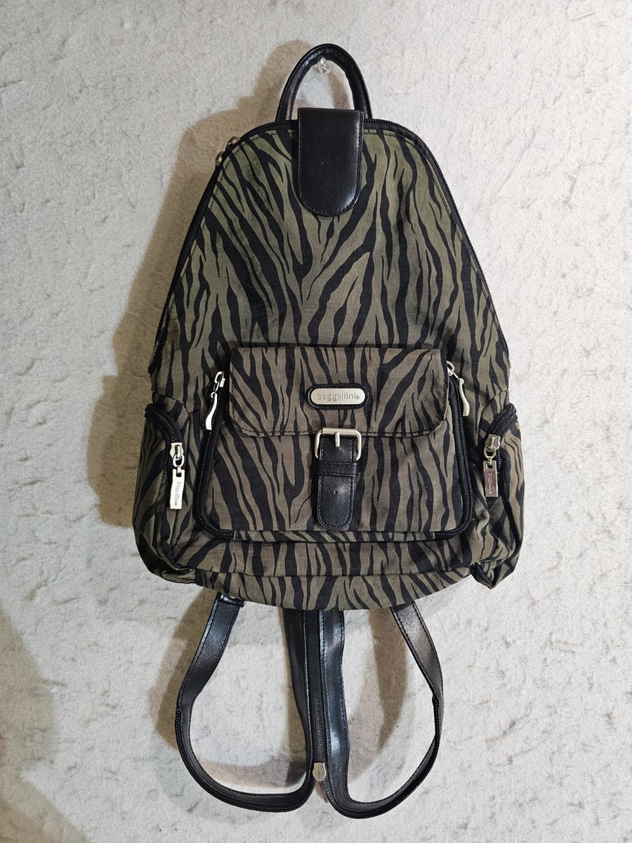 Baggallini Backpack Convertible Zip Sling Travel Bag Olive  display picture 1