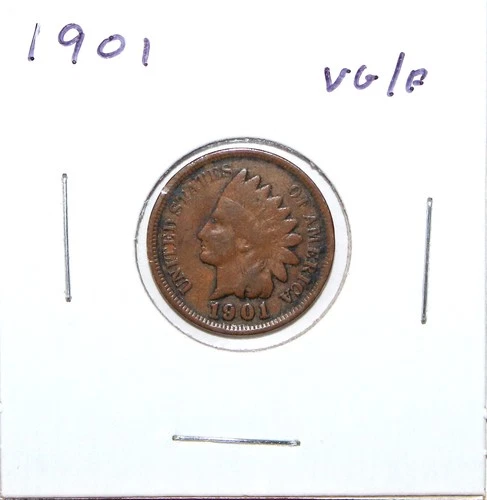 1901 US Indian Head Cent  VG Very Good Free Shipping