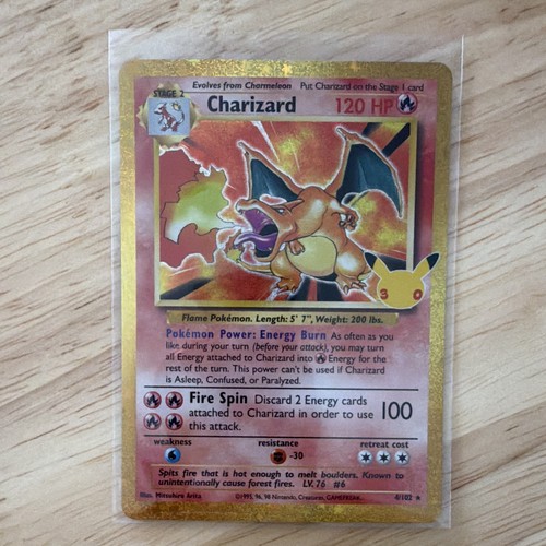 30th anniversary Pokemon TCG Charizard Base Set 4/102