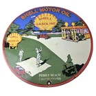 Vintage Shell Gasoline Sign - Pebble Beach Golf Gas Pump Plate Porcelain Sign