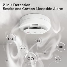KIDDE SMOKE  CARBON MONOXIDE DETECTOR, AA BATTERY POWERED, NOT WIRED, - WHITE