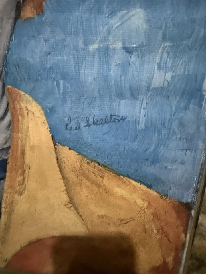 Estampado de niña payaso Skelton rojo firmado Foto 3 de 4