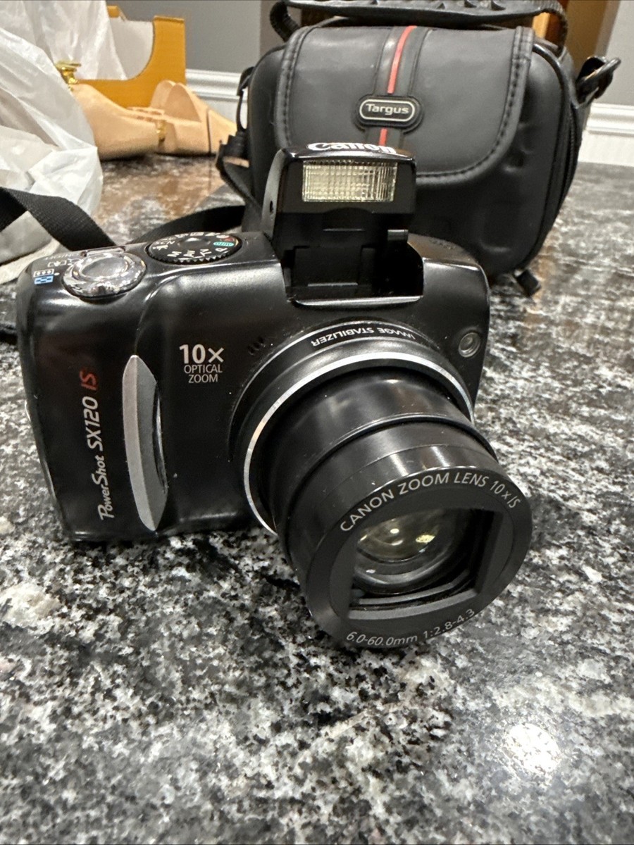 Canon PowerShot SX120 IS Digital Camera 10mp 10x Zoom Black Works