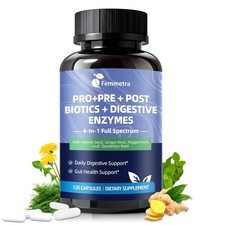 Digestive Enzymes Postbiotics Prebiotics Probiotics for Women Men, 200 Billion C