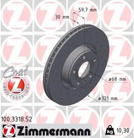 2X Zimmermann Bremsscheibe Sport Z 100.3318.52 FüR Audi A6 C6 A8 1LG 1LV 1LD 4F2