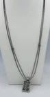 Brighton Berkeley Scroll Pendant Necklace Silver Tone Retired Long Chain