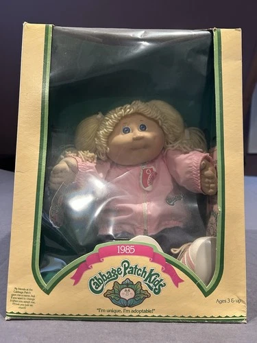 Vintage 1985 Cabbage Patch Doll In Box, Birth Certificate And Hang tag.