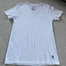 NWOT Polo Ralph Lauren Mens White Short Sleeve V Neck Classic Fit T-Shirt Sz S