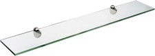 Glass P-4.75x18-Brushed Steel Peacock Glass Shelf Brushed Steel 4.75" x 18"