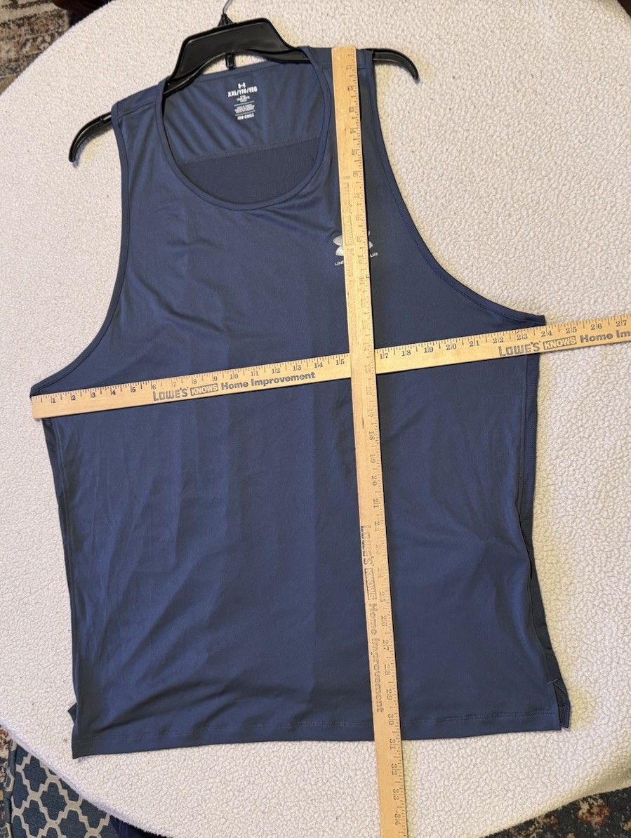 Under Armour Iso-Chill Laser Running Tank Top Cruise Gray Men Sz XXL Fitted Gym thumbnail 5