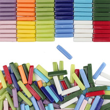Stick Mosaic Tiles, Multi Colors Glass Pieces Bulk, Linear Shape, DIY Supplies