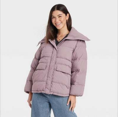 Target Universal Thread Women's Mid Length Puffer Jacket Light Purple