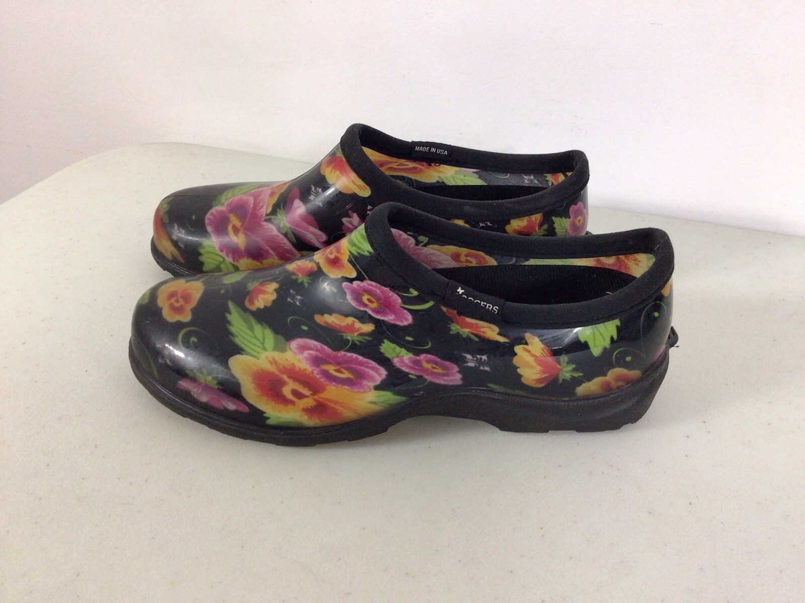 Sloggers Floral Waterproof Shoes Garden Clogs Womens 8