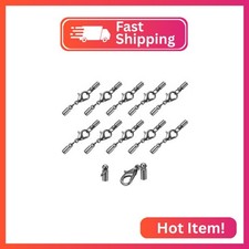 uxcell 10Sets 3mm Leather Cord End Caps with Lobster Claw Clasps, Barrel Termina