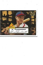 2001 ARCHIVES 1952 DESIGN CARDINALS STAR RED SCHOENDIENST