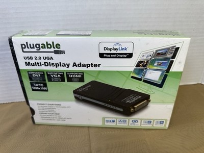 Plugable USB 2.0 UGA Multi-Display Adapter Display-Link DVI VGA HDMI NEW Sealed