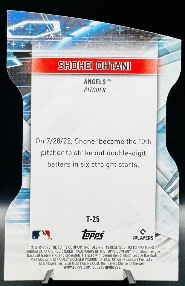 2023 Stadium Club Shohei Ohtani #T-25 TRIUMVIRATES Die Cut Angels - Image 2 of 2