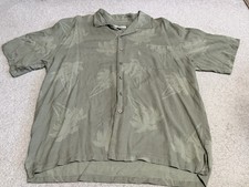 Tommy Bahama Shirt Men  s XL Palm Tree Pattern 100 Silk Full Button Up