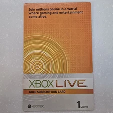 Rare Vintage Xbox Live Gold Membership Card One Month - Not Used Collectors Item