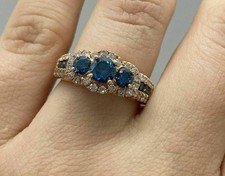 2Ct Round Cut Lab-Created Blue Sapphire Engagement Ring 14K Yellow Gold Plated