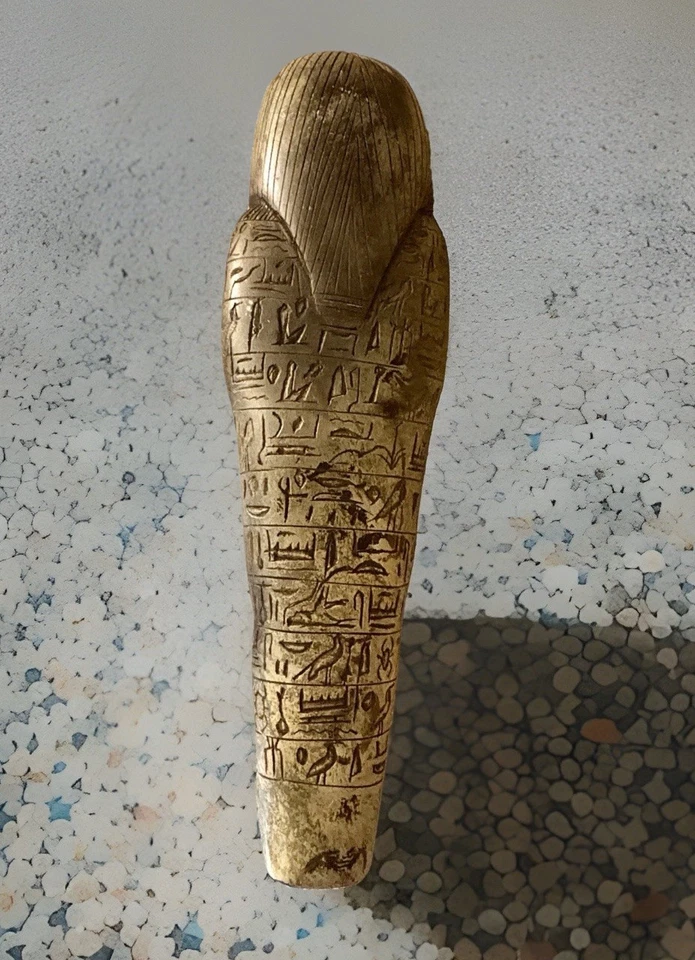 Lrg. Antiguo sarcófago egipcio de mármol/piedra del siglo XIX Grand Tour o Shabti Foto 4 de 4