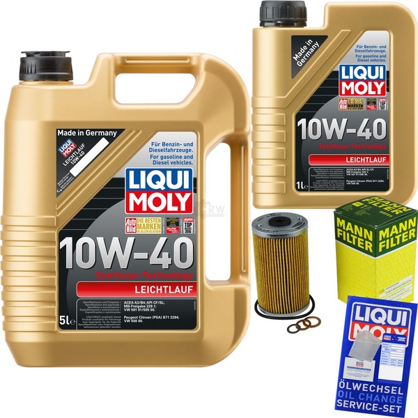 Mann Inspektionspaket 6L Liqui Moly 10W-40 FüR Mercedes 190 W201 E 2.0 Coupe-image
