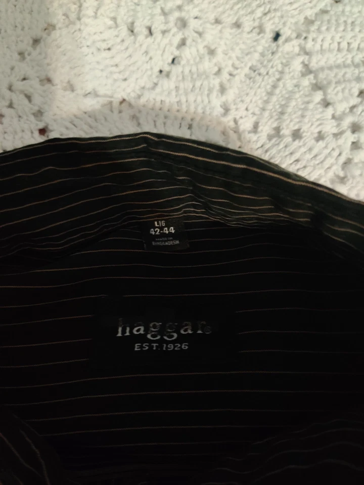 Haggard Men's Button Down Shirt L Long Sleeve Yellow Plaid - Image 3 of 4