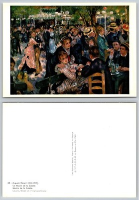 Renoir Bal du Moulin de la Galette Art Postcard 1963 Paris France Impressionism