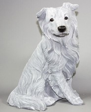 Burial Urn Border Collie Ash Holder Dog Memorial Statue Pet Outdoor Funeral Box
