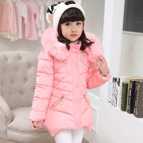 4-12 Years Winter Girls Jacket Collar Warm Zipper Windproof Kids Birthday Gift - Picture 21 of 43